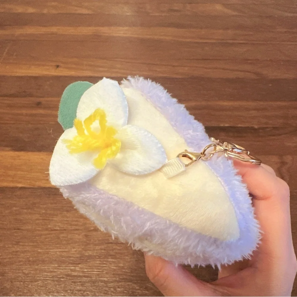 Purple Taro Cake Slice Plush Keychain Cute Kawaii Dessert Bag Charm Gift